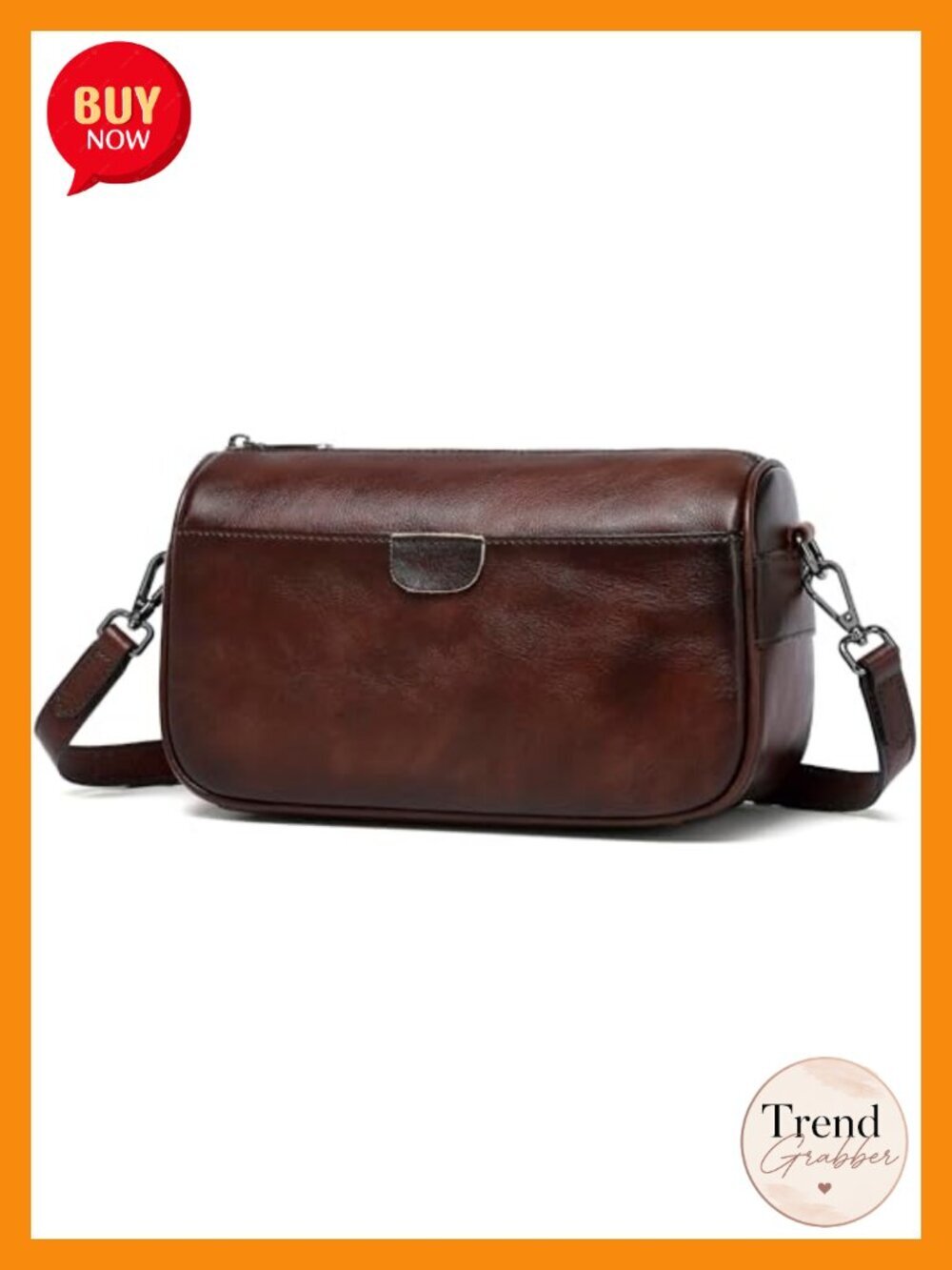 Genuine Leather Crossbody Bag with Dual Detachable Straps, Boho Style